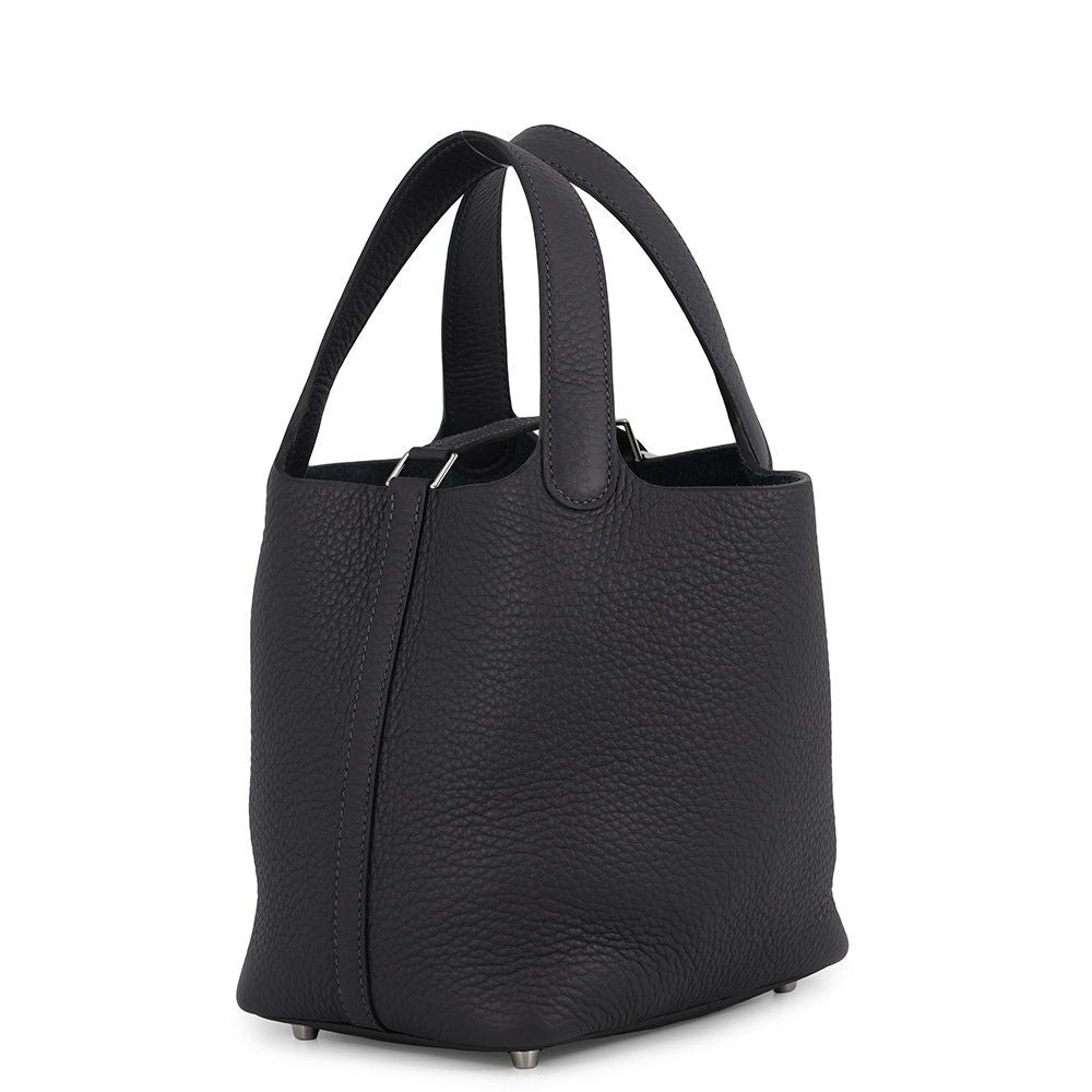 Hermes Handbag Picotin Lock PM Canvas Silver Taurillon Clemence — view 2