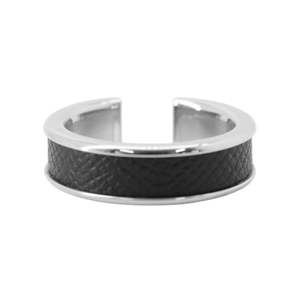 Hermes Ring Athena Double Crew Black Silver Veau Madame — view 3