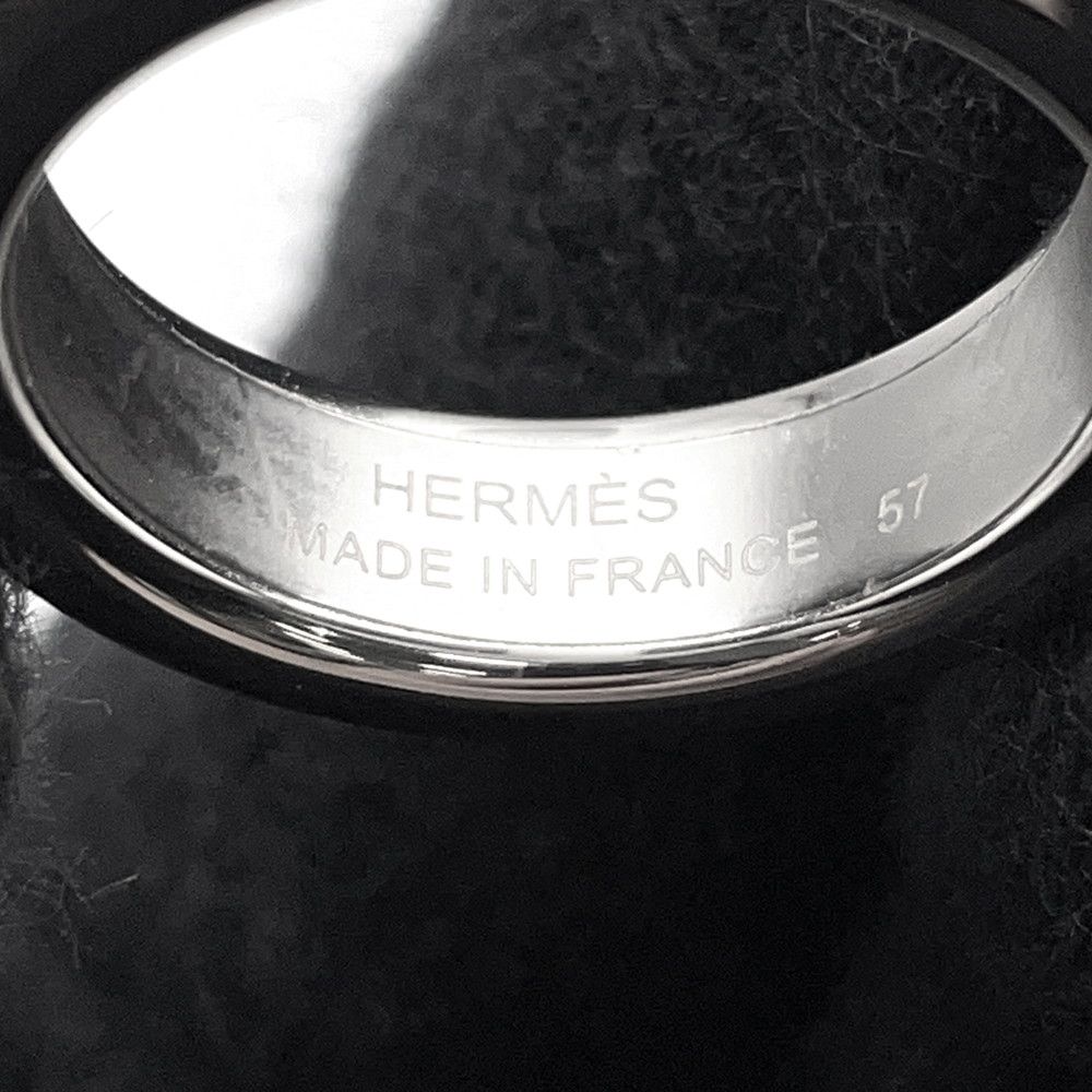 Hermes Ring Athena Double Crew Black Silver Veau Madame — view 8