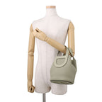Hermes Tote Bag in the Loop 18 Sage Silver Taurillon Clemence Swift — view 4
