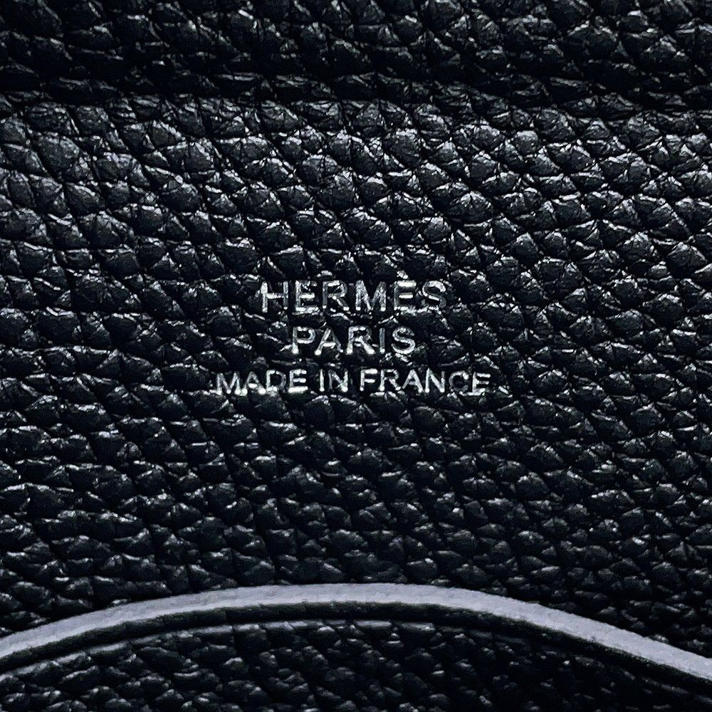Hermes Shoulder Bag Vide Poche Black Silver Togo — view 7