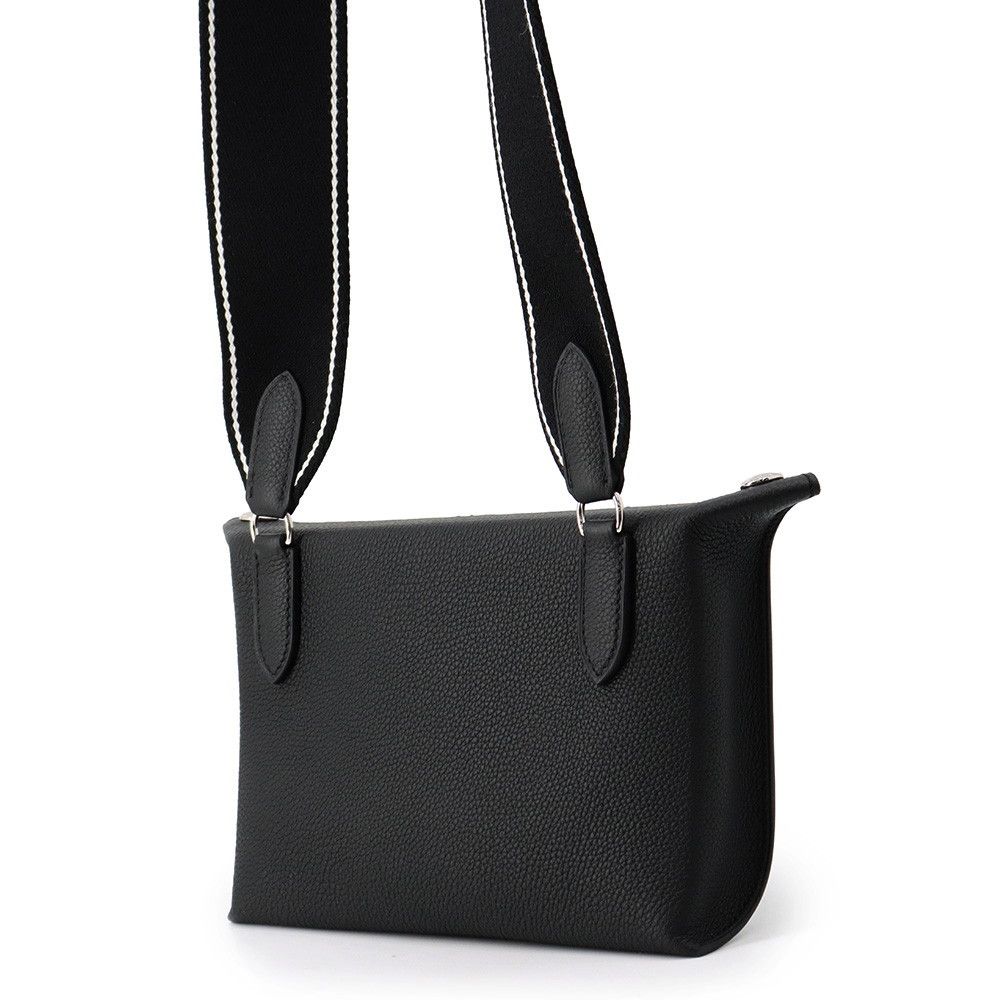 Hermes Shoulder Bag Vide Poche Black Silver Togo — view 2