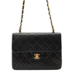 Chanel Chain Shoulder Bag Quilted 20 CC Logo Lambskin Mini Black