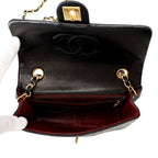 Chanel Chain Shoulder Bag Quilted 20 CC Logo Lambskin Mini Black — view 6