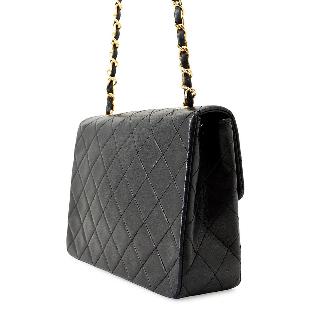 Chanel Chain Shoulder Bag Quilted 20 CC Logo Lambskin Mini Black — view 2