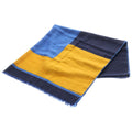 Hermes Silk Cashmere Shawl Scarf Yellow Blue