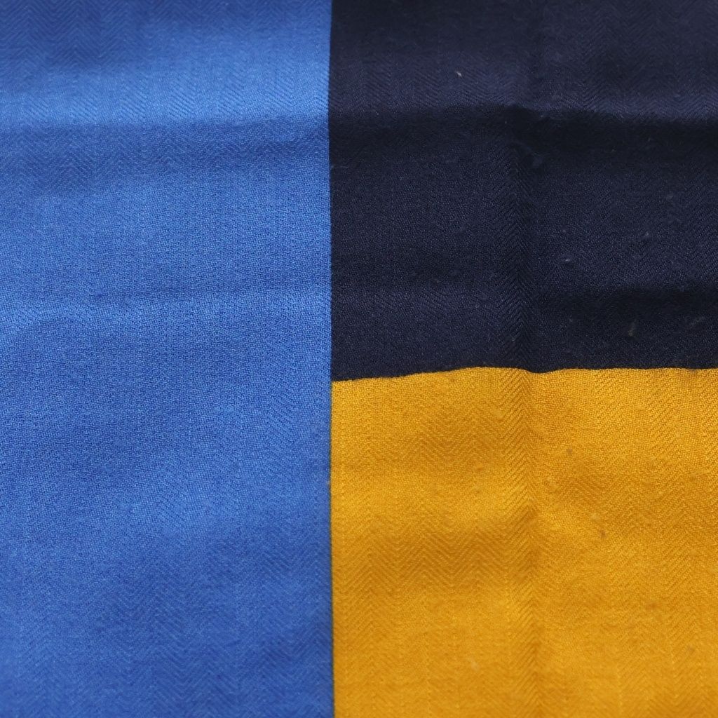 Hermes Silk Cashmere Shawl Scarf Yellow Blue — view 2