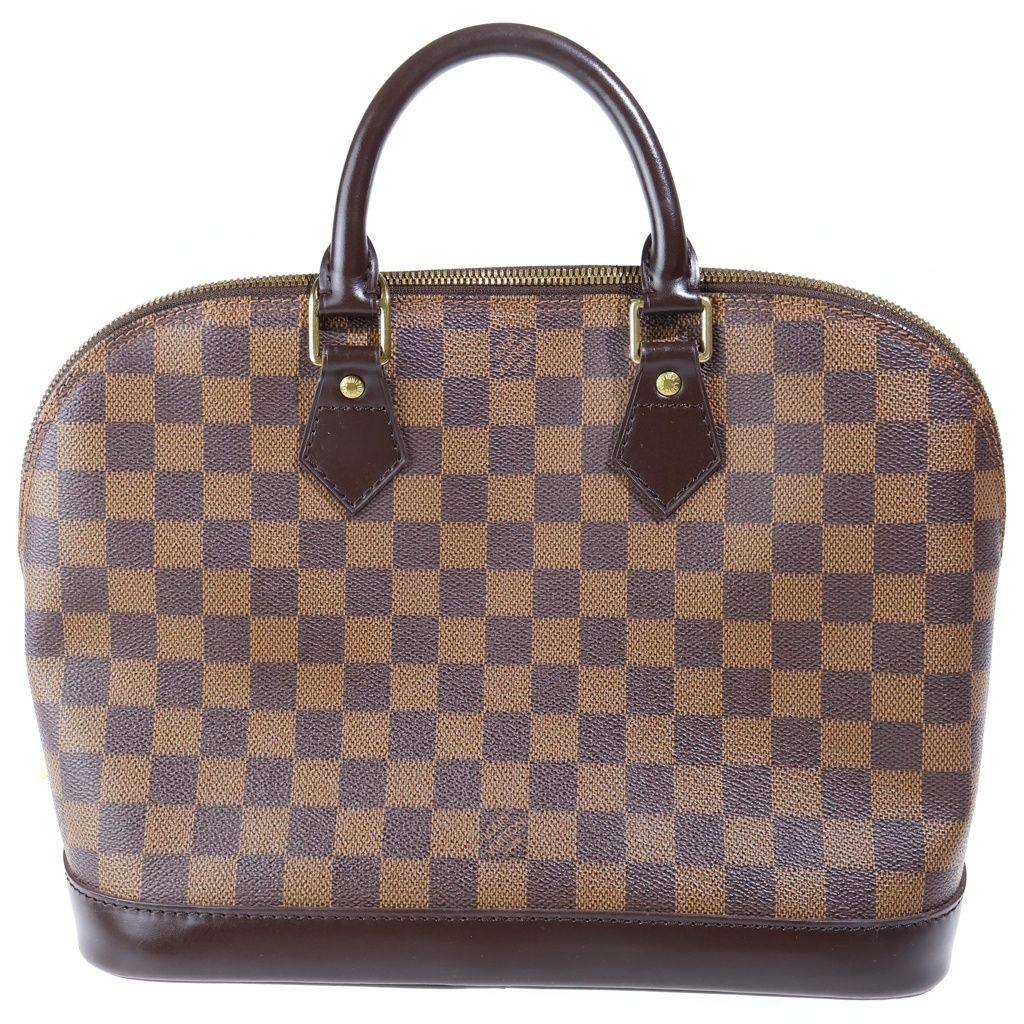 Louis Vuitton Damier Alma PM Leather Handbag Brown