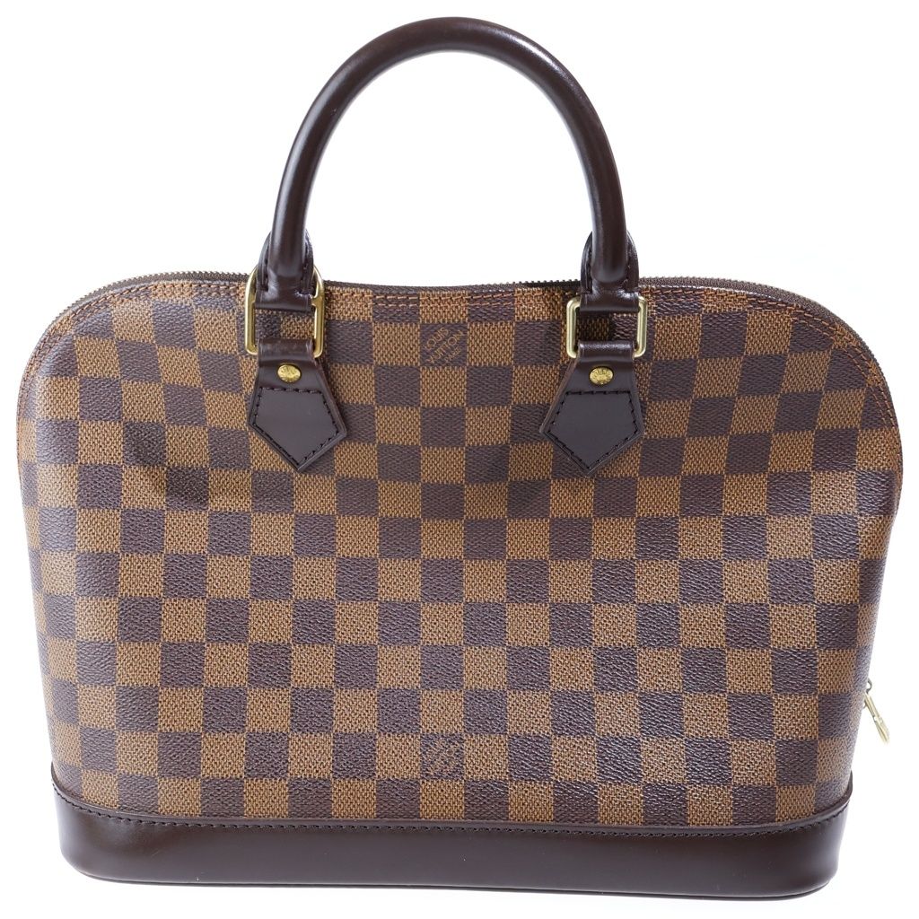 Louis Vuitton Damier Alma PM Leather Handbag Brown — view 2