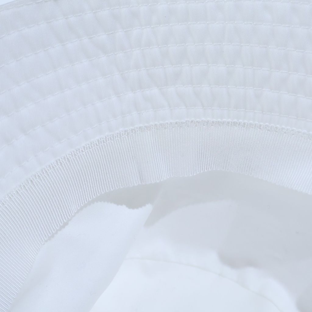 Prada Bucket Hat Re-Nylon Triangle Logo Hat White Nylon — view 7