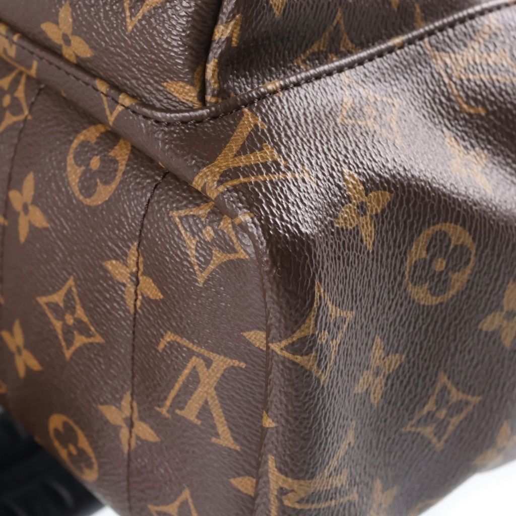 Louis Vuitton Monogram Palm Springs MM Backpack Black Brown Leather Gold — view 5