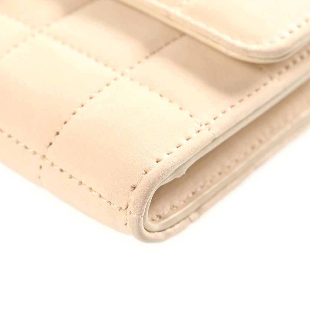 Saint Laurent Paris Le Maillon Chain Wallet Shoulder Bag Quilted Beige — view 5