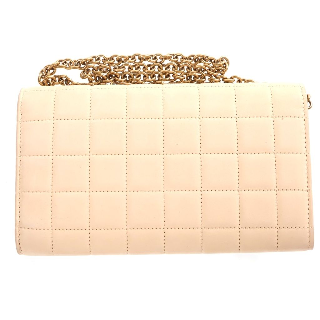 Saint Laurent Paris Le Maillon Chain Wallet Shoulder Bag Quilted Beige — view 2