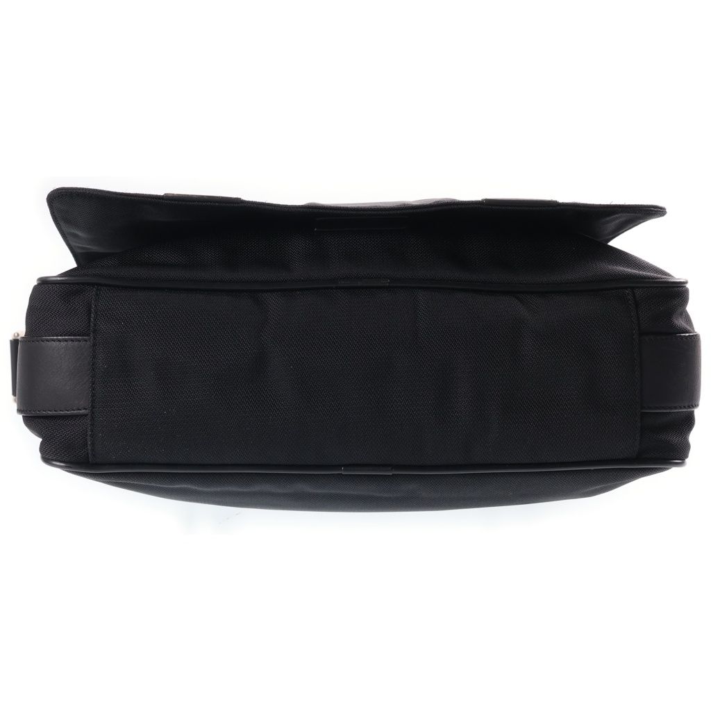 Loewe Leather Canvas Contrast Shoulder Bag Black — view 4