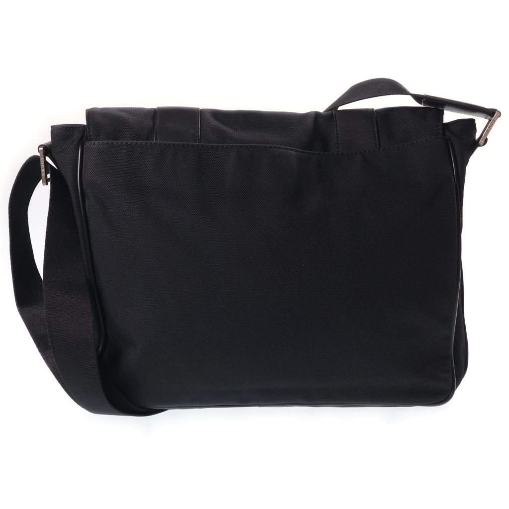 Loewe Leather Canvas Contrast Shoulder Bag Black — view 2
