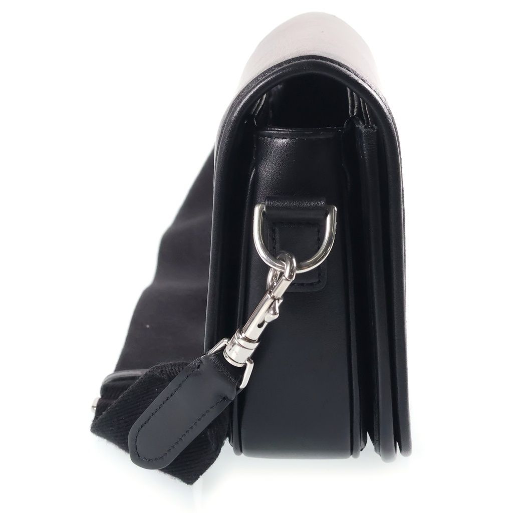 Celine Triomphe Small Besace Mini Shoulder Bag Black Leather Silver — view 3