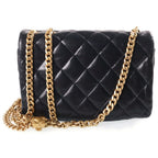 Chanel Quilted 20 S Flap S Chain Mini Shoulder Bag Black Lambskin Gold — view 2