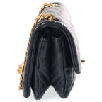 Chanel Quilted 20 S Flap S Chain Mini Shoulder Bag Black Lambskin Gold — view 3