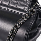 Chanel Choco Bar 2.55 Chain Shoulder Bag Lambskin Black Silver — view 7