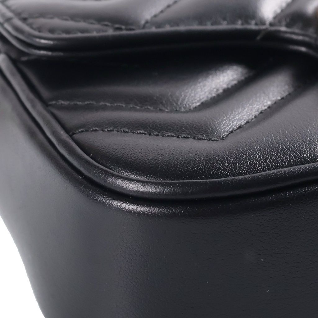 Gucci GG Marmont Chain Shoulder Bag Leather Black — view 5