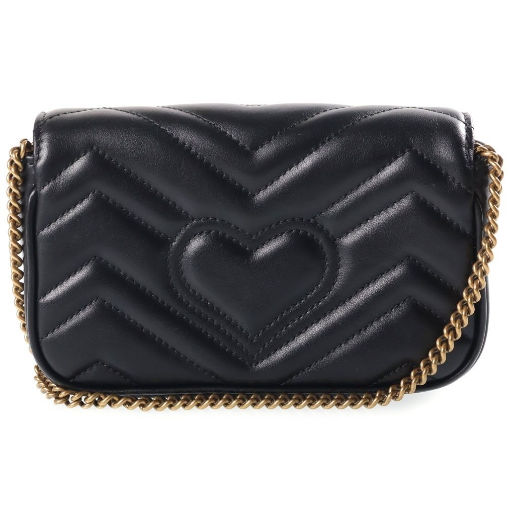 Gucci GG Marmont Chain Shoulder Bag Leather Black — view 2