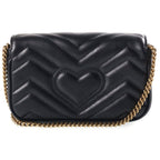 Gucci GG Marmont Chain Shoulder Bag Leather Black — view 2