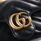 Gucci GG Marmont Chain Shoulder Bag Leather Black — view 6