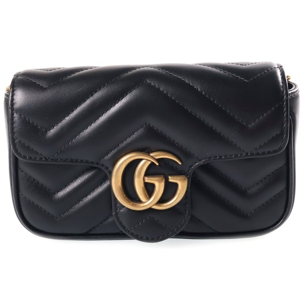 Gucci GG Marmont Chain Shoulder Bag Leather Black