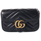 Gucci GG Marmont Chain Shoulder Bag Leather Black