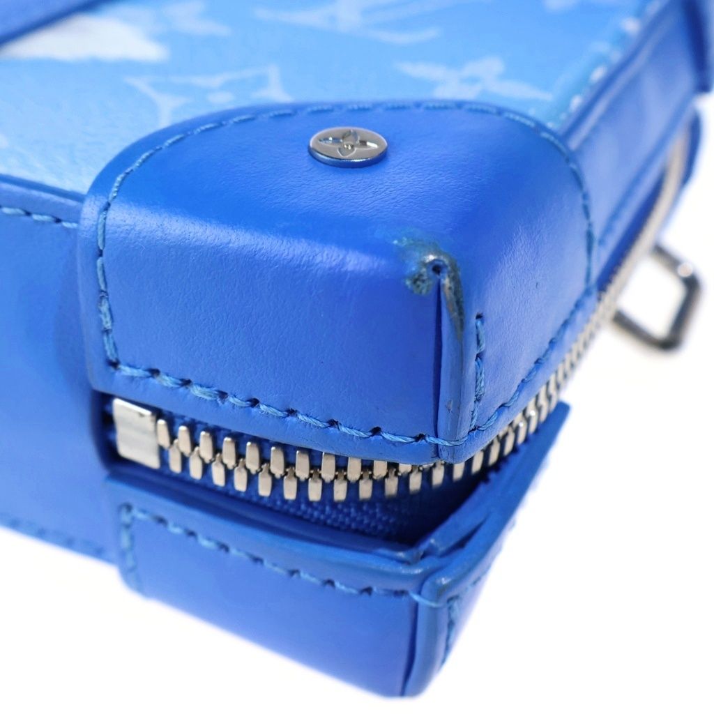 Louis Vuitton Monogram Cloud Soft Trunk Wallet Shoulder Bag Blue Leather Silver — view 5