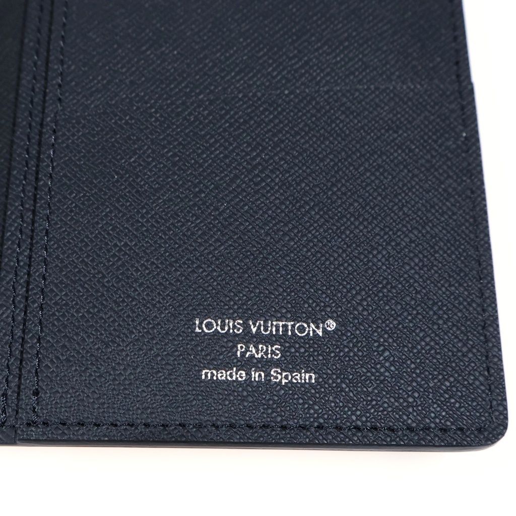 Louis Vuitton Monogram Eclipse Portefeuille Brazza Bifold Wallet Black Leather — view 4