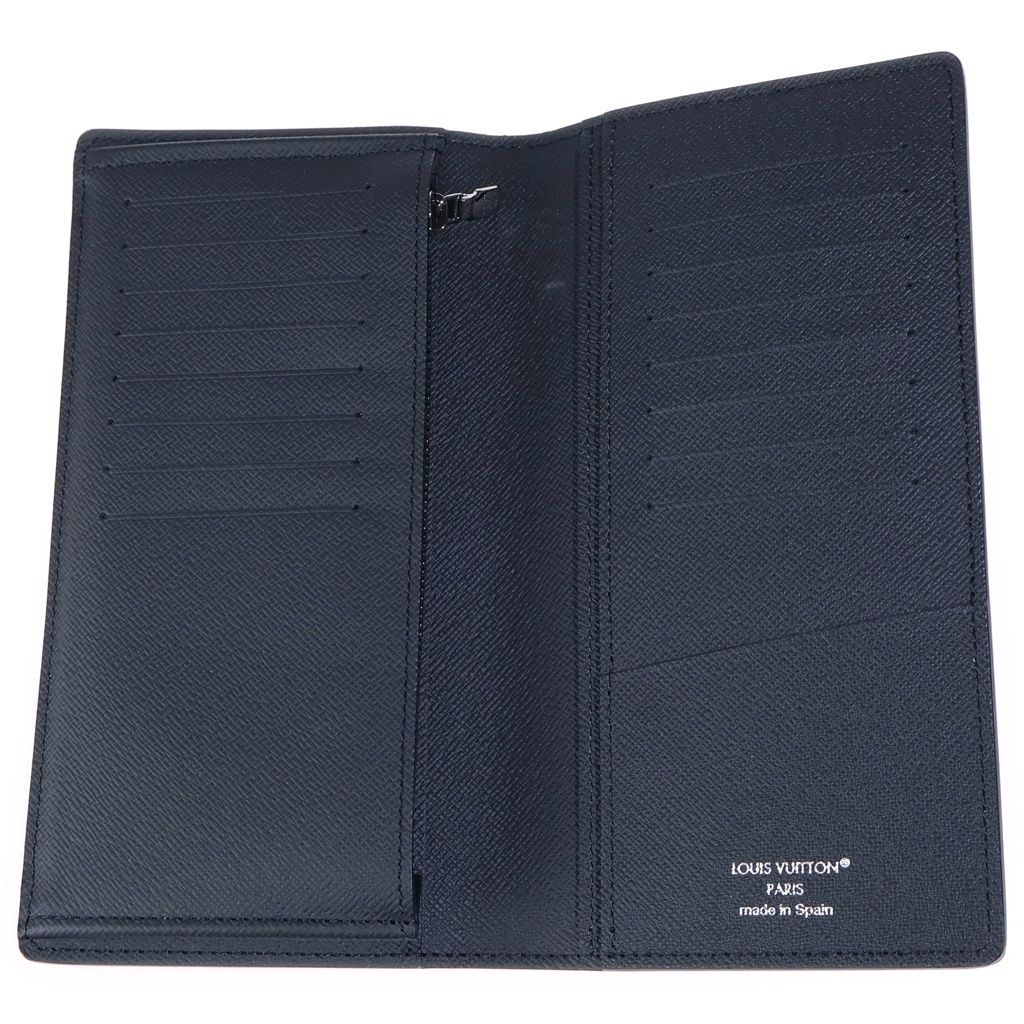 Louis Vuitton Monogram Eclipse Portefeuille Brazza Bifold Wallet Black Leather — view 3