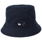 Hermes Calvi Seashell Cotton Canvas Bucket Hat Black — view 3