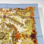 Hermes Scarf in Paradise Silk 100% Light Blue — view 6