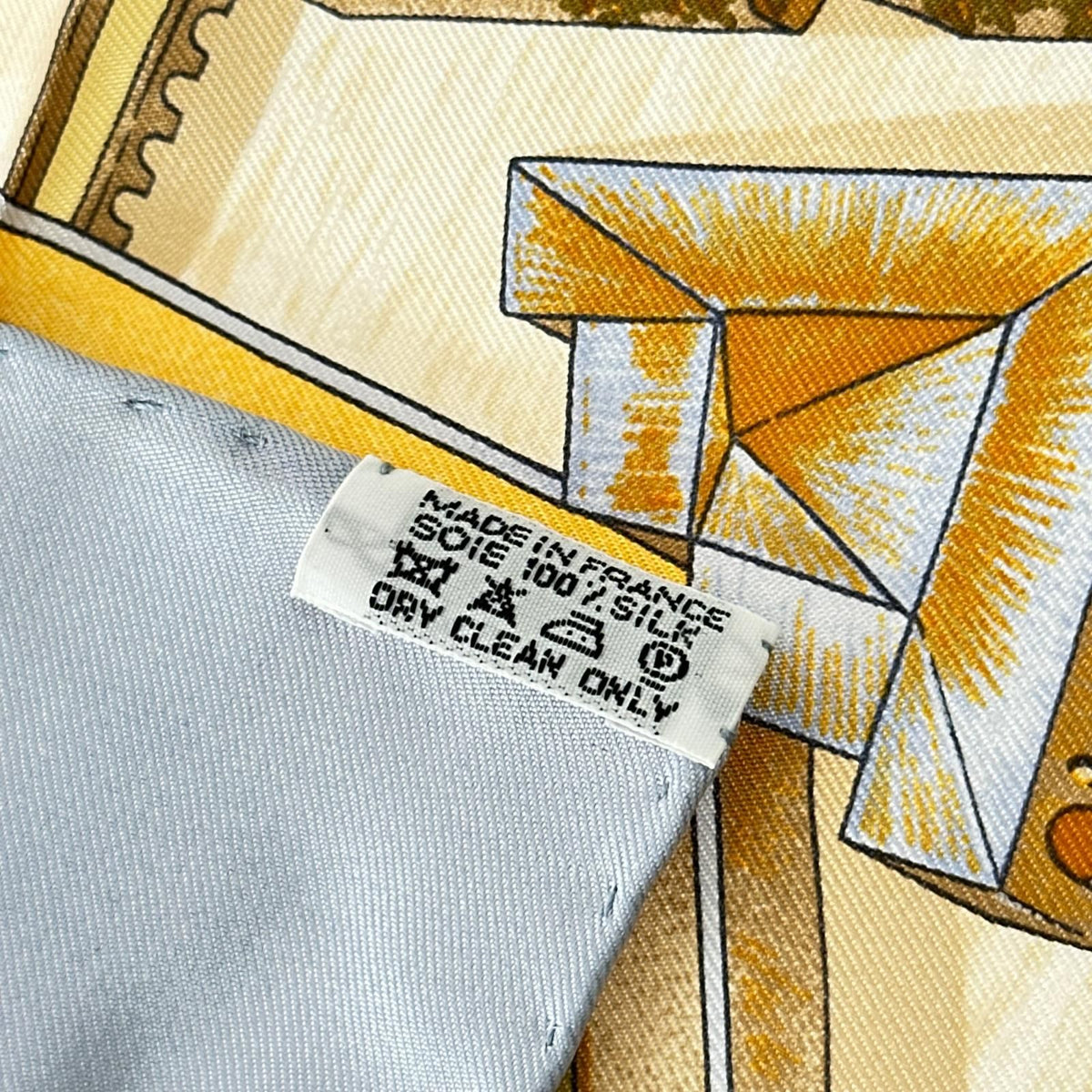 Hermes Scarf in Paradise Silk 100% Light Blue — view 4