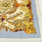 Hermes Scarf in Paradise Silk 100% Light Blue — view 8