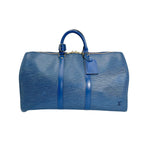 Louis Vuitton Epi Keepall 45 Boston Bag Blue