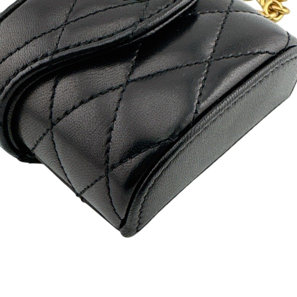 Saint Laurent YSL Logo Leather Pouch Black — view 3