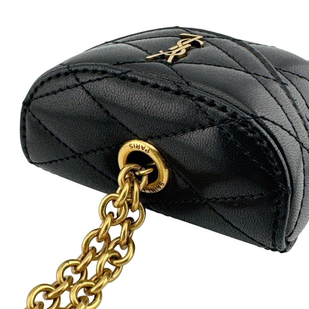 Saint Laurent YSL Logo Leather Pouch Black — view 7