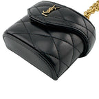 Saint Laurent YSL Logo Leather Pouch Black — view 2