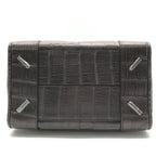 Loewe 2-Way Hand Mini Boston Shoulder Bag Amazona Croco Embossed Brown — view 4