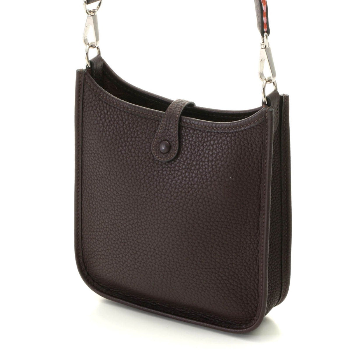 Hermes Evelyne TPM Amazon Shoulder Bag Taurillon Clemence Dark Brown Silver — view 2