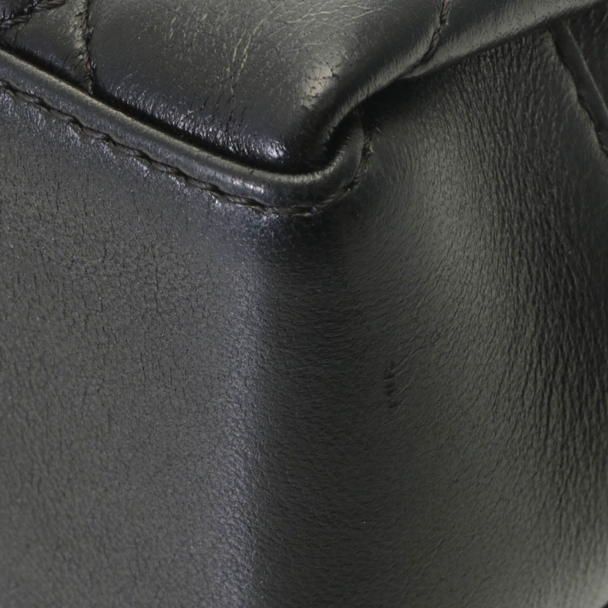 Chanel Quilted Top Handle Chain Shoulder Handbag Lambskin Black Random Stamp — view 8
