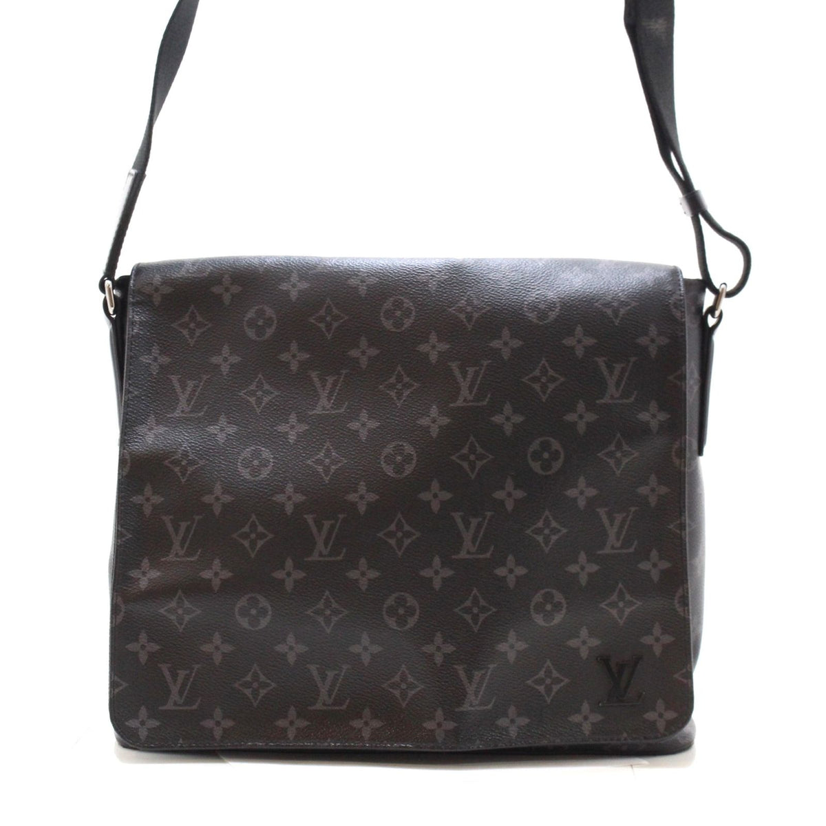 Louis Vuitton District MM Shoulder Bag Monogram Eclipse Gray Silver