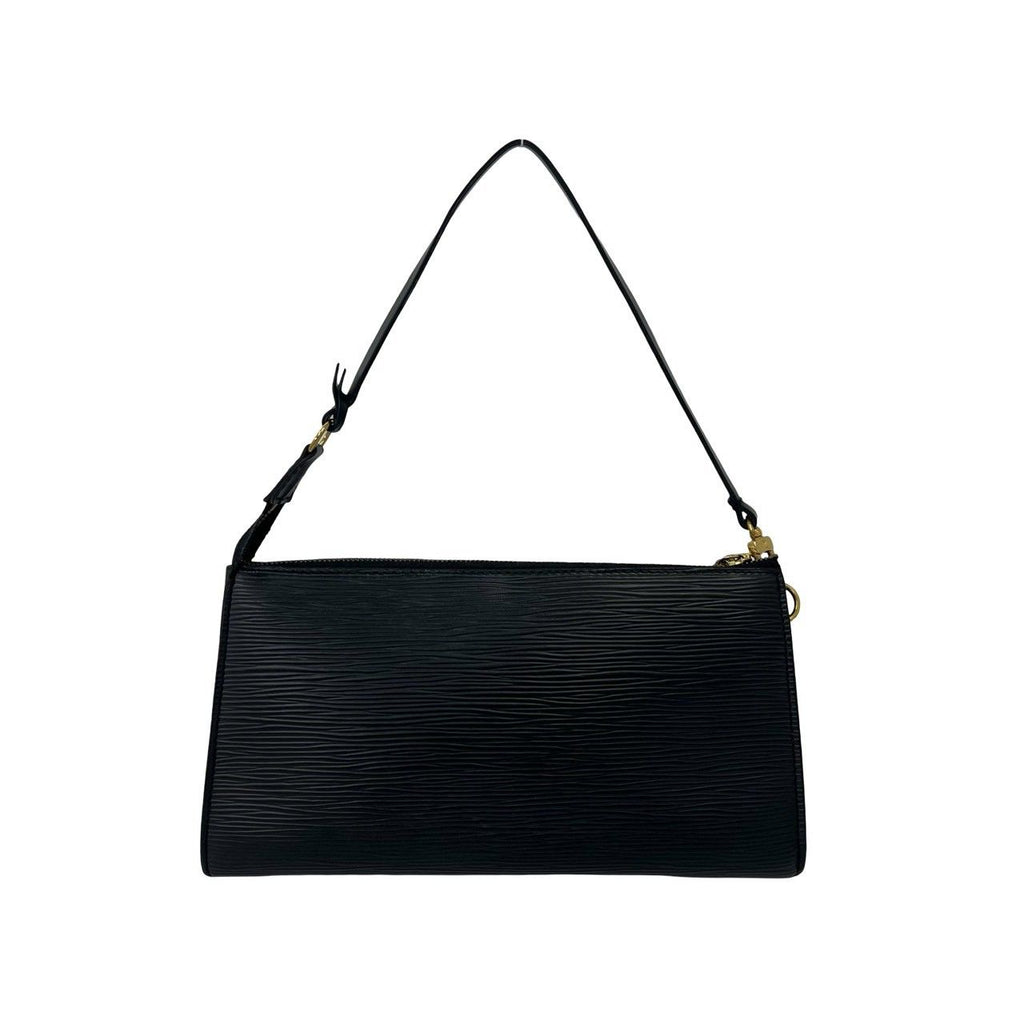Louis Vuitton Pochette Accessoires Epi Leather Mini Handbag Pouch Black Noir — view 3