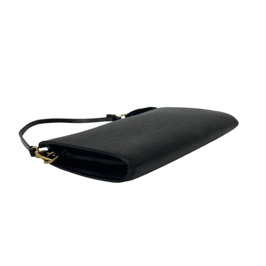 Louis Vuitton Pochette Accessoires Epi Leather Mini Handbag Pouch Black Noir — view 7