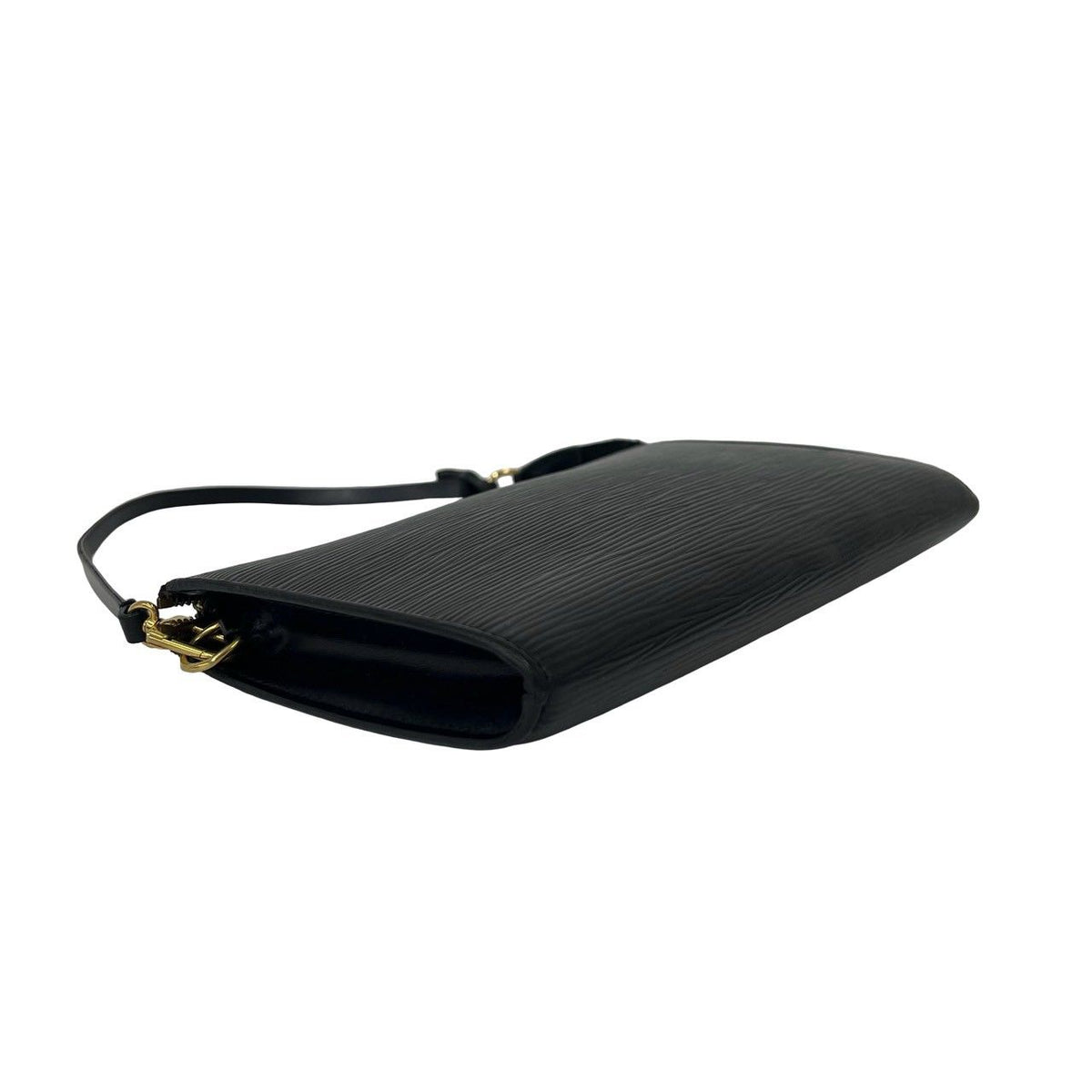 Louis Vuitton Pochette Accessoires Epi Leather Mini Handbag Pouch Black Noir — view 7