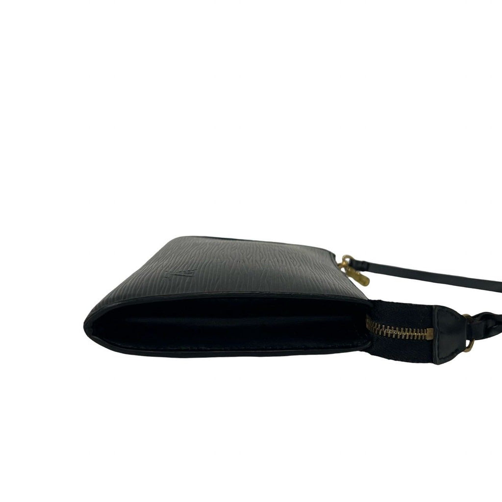 Louis Vuitton Pochette Accessoires Epi Leather Mini Handbag Pouch Black Noir — view 6