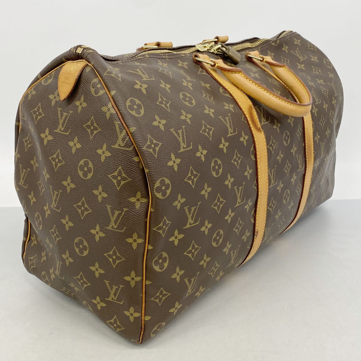 Louis Vuitton Boston Bag Monogram Keepall 50 Brown — view 2