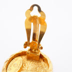 Chanel Earrings Vintage CC Logo Round Circle Gold Plated — view 7